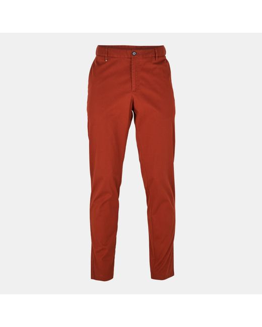 Boss Red Cotton Slim Fit Trousers for men