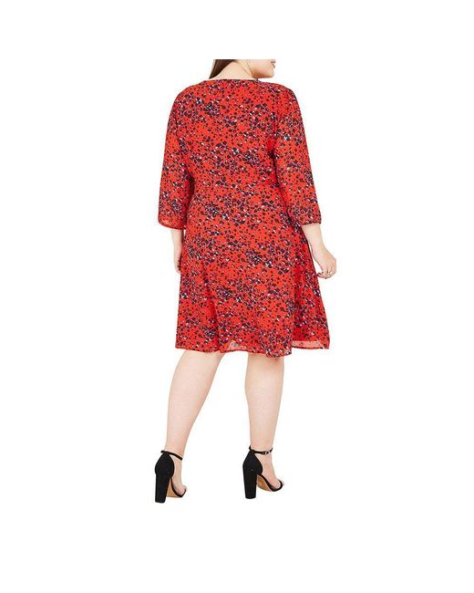 Yumi' Red Animal Print Wrap Dress