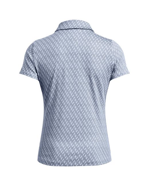 Under Armour Blue Printed Short Sleeve Performance Polo Shirt