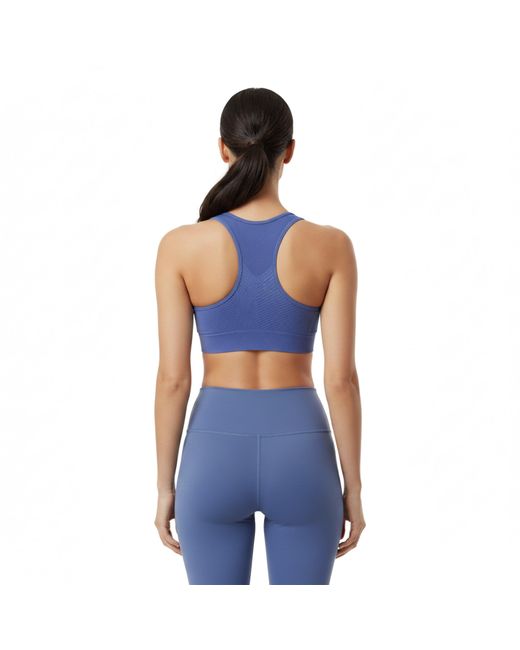 Usa Pro Blue Up Seamless Crop Sports Bra