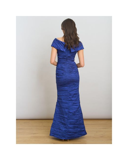 Gina Bacconi Blue Sidney Off-Shoulder Maxi Dress