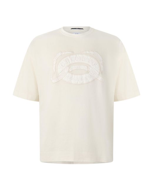 C P Company White Cp Logo T-Shirt Sn64 for men