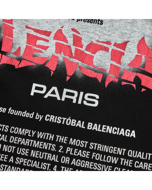 Balenciaga Black Bal Sticker Tee Sn64 for men