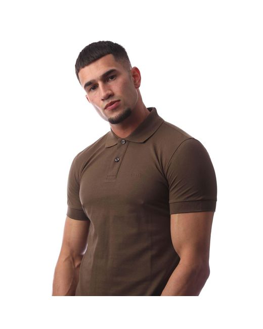 Boss Brown Firenze Short-Sleeve Polo Shirt With Logo Detail for men
