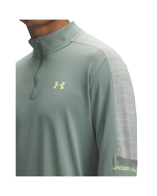Under Armour Green Tech Zip Neck Long Sleeve Sweatshirt for men