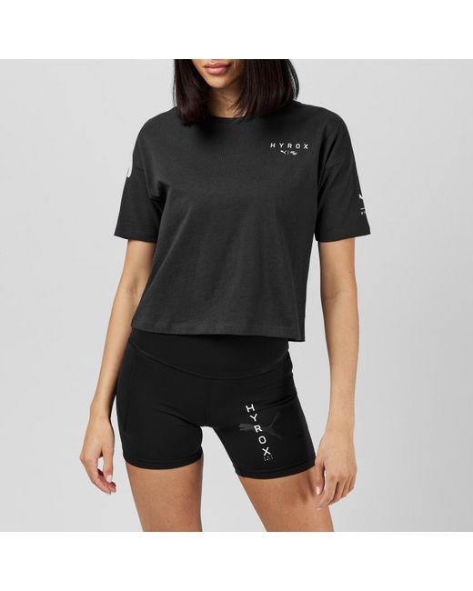 PUMA Black X Hyrox World Cropped T-Shirt Adults