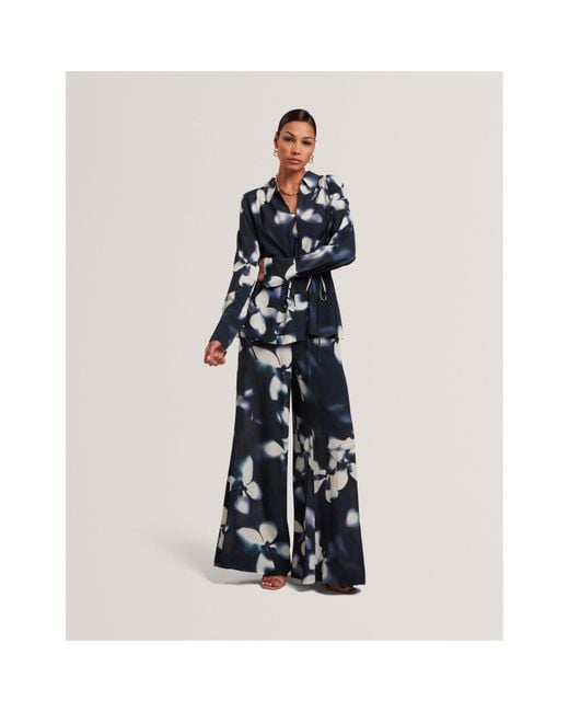 Ted Baker Blue Print Palazzo Trousers