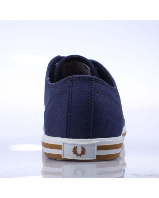Fred Perry Blue Kingston Twill Trainers Size 6 for men