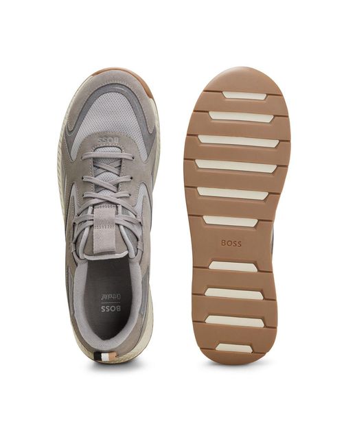 Boss Gray Titanium Runn Sdly 10214574 01 Low-Top Trainers for men