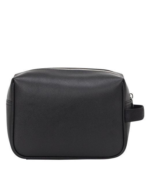 Boss Black Daxter Leather Travel Washbag With Zip Pockets for men