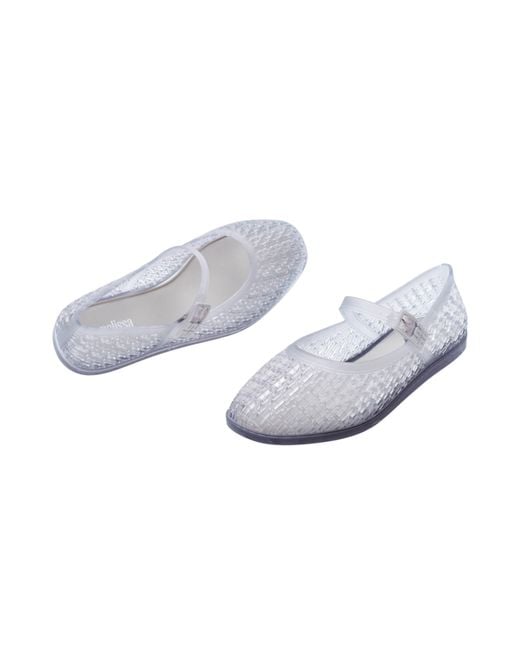 Melissa White Harper Translucent Water Resistant Jelly Shoes
