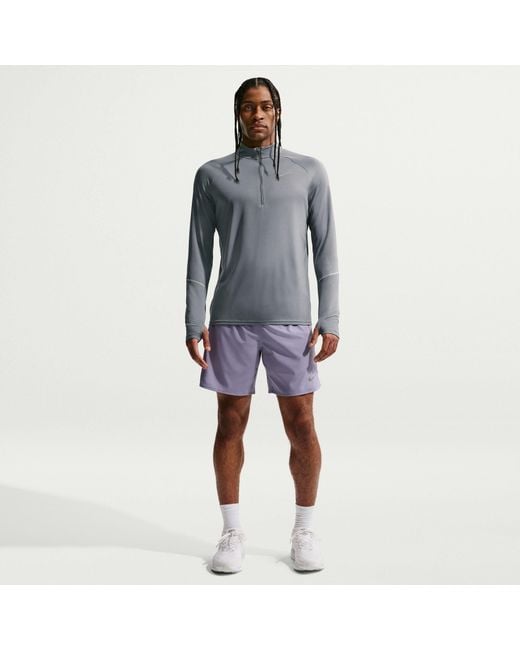 Nike Gray Long Sleeve Performance Running Top for men