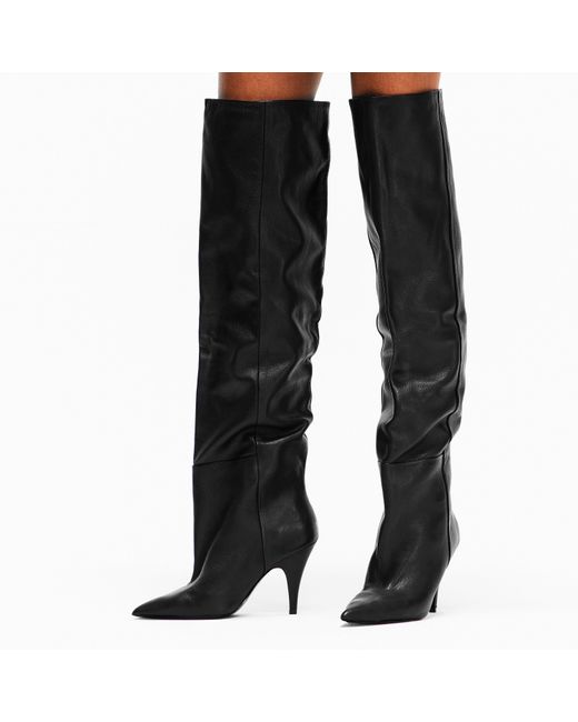 Steve Madden Black Mazer Knee High Stiletto Heel Boots