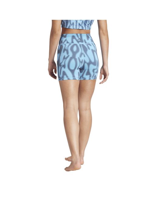 Adidas Blue All Over Print Compression Shorts