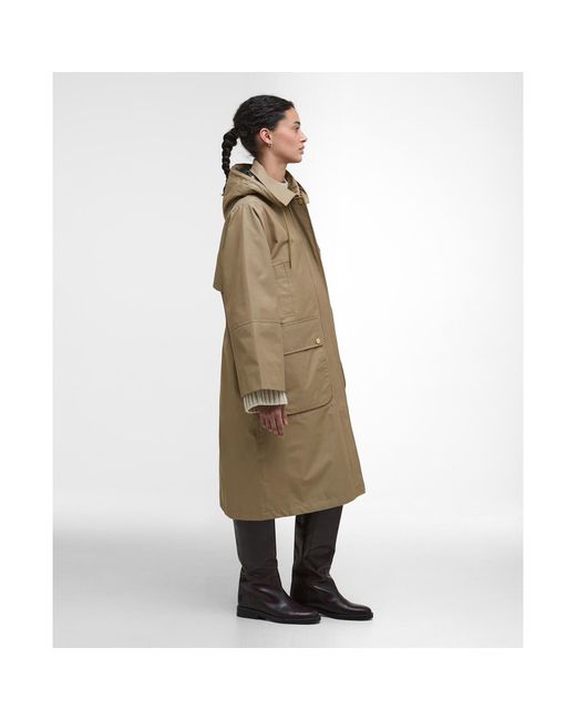 Barbour Natural Maude Waterproof Detachable Hood Long Sleeve Rain Anorak