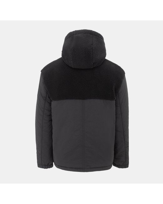 SoulCal & Co California Black Soul Sherpa Hooded Long Sleeve Hybrid Jacket for men