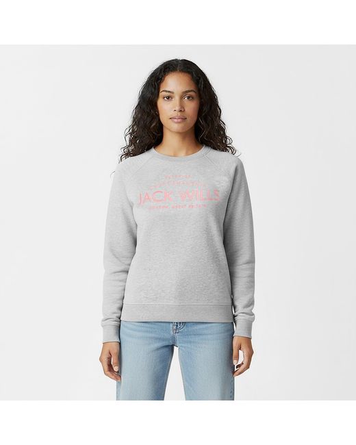 Jack Wills Gray Hunston Graphic Crew Neck Sweatshirt