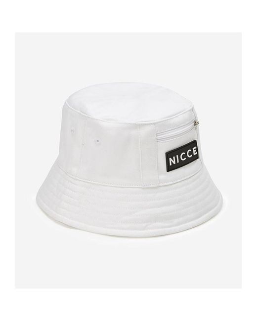 Nicce London White Vision Bucket Hat for men
