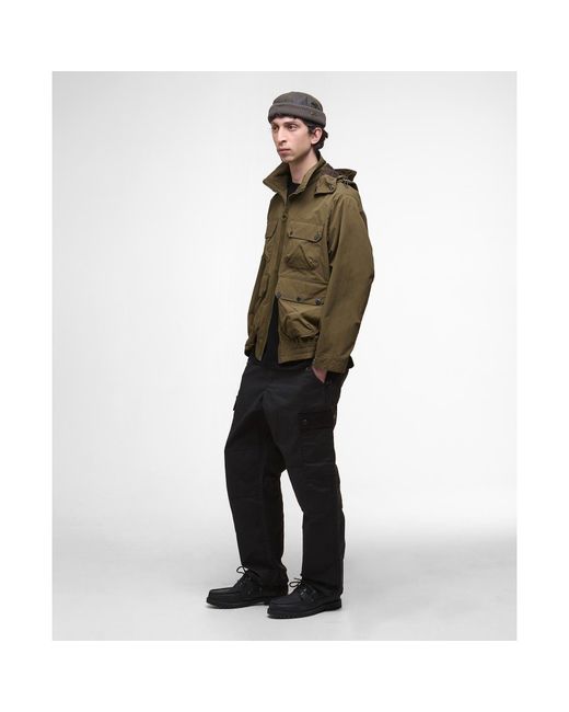 Barbour Green Re Engineered Flight Bedale Showerproof Detachable Hood Rain Anorak for men