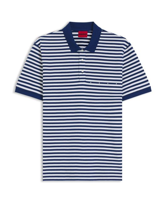 HUGO Blue Short Sleeve Polo Shirt for men