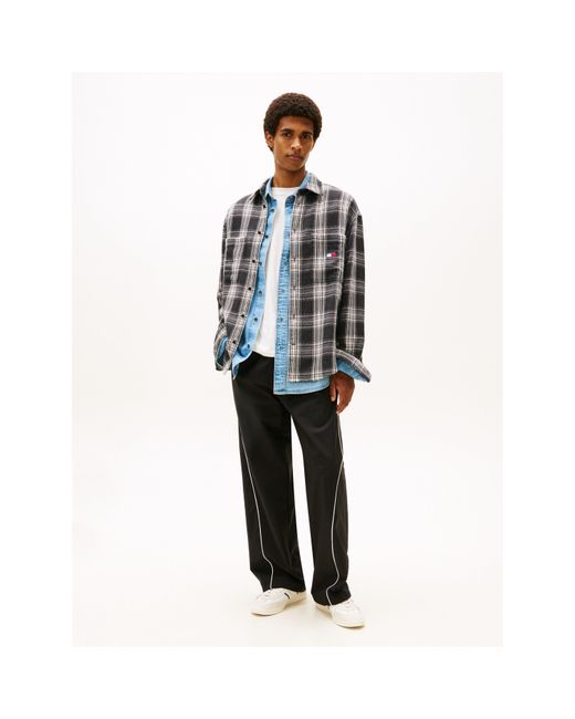 Tommy Hilfiger Gray Check Brushed Overshirt for men