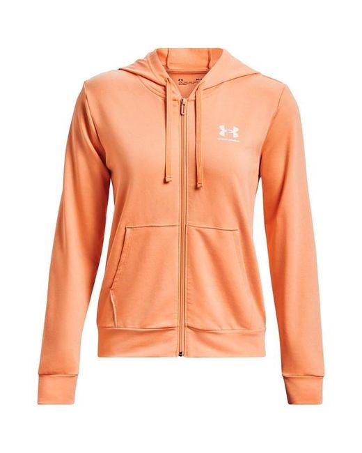 Under Armour Orange Armour Rival Terry Full Zip Hoodie