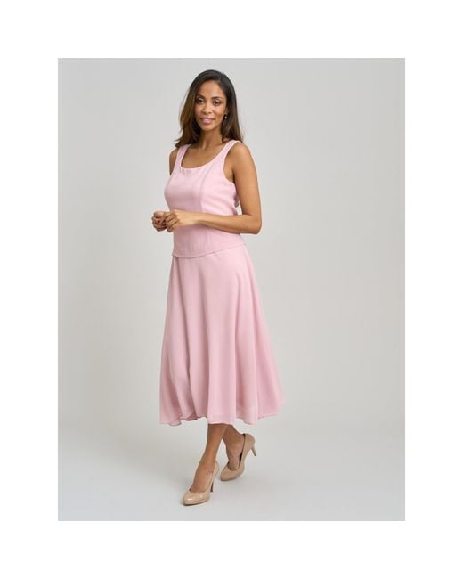 Gina Bacconi Pink Patty Lace Jacket And Chiffon Midi Dress
