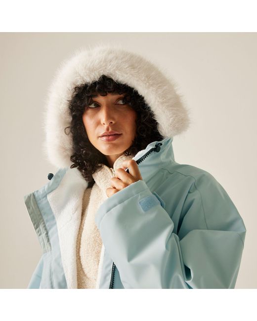Regatta Blue Adults Waterproof Quick-Drying Fleece-Lined Changing Robe