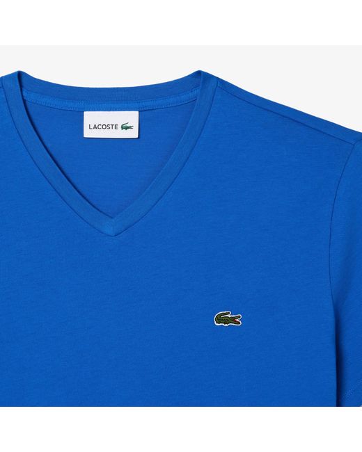 Lacoste Blue V Neck Tee Sn99 for men