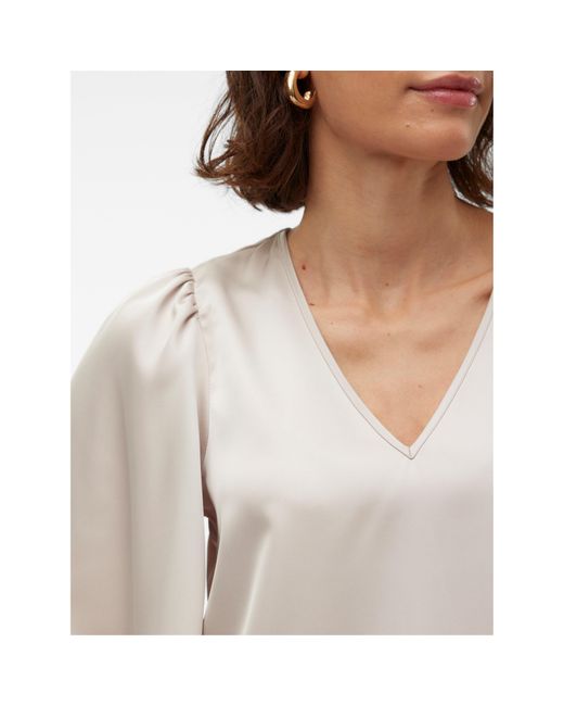 Vero Moda Pink Vm Lovie V-Neck Short-Sleeve Blouse