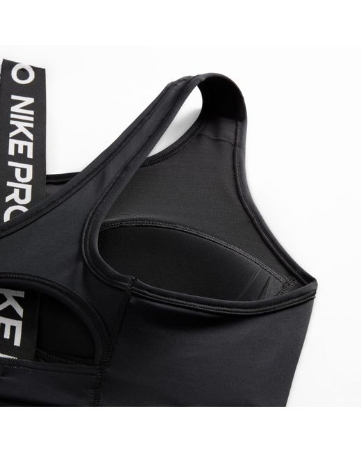 Nike Black Swoosh Medium Impact Sports Bra