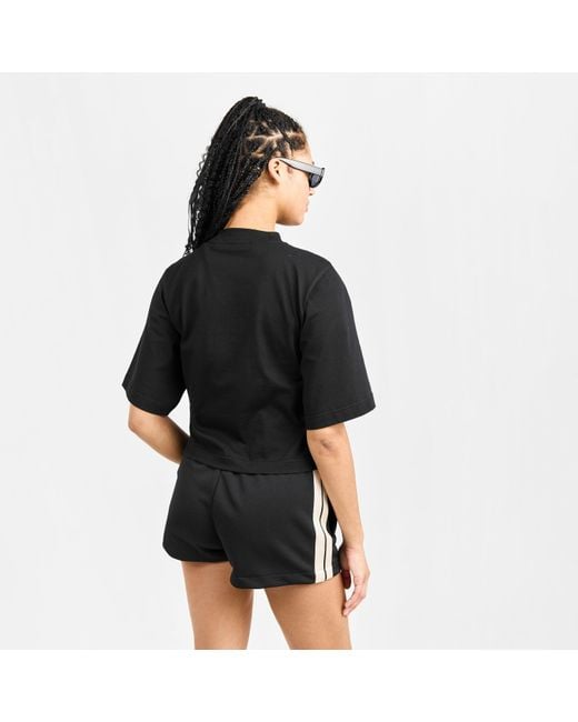 Palm Angels Black Spray T Cropped Crop Top