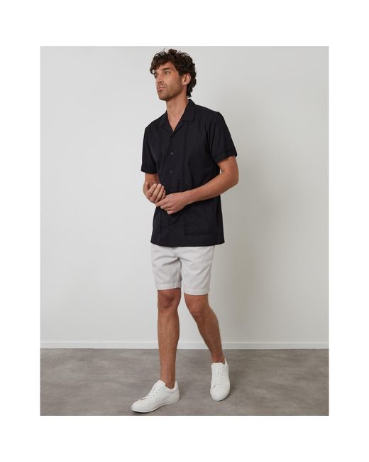 Threadbare Black Short-Sleeve Bowling Shirt for men
