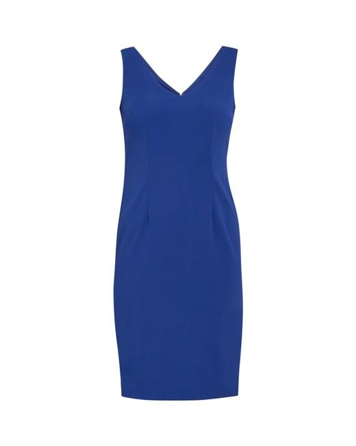 Gina Bacconi Blue Merna Crepe Shift Dress
