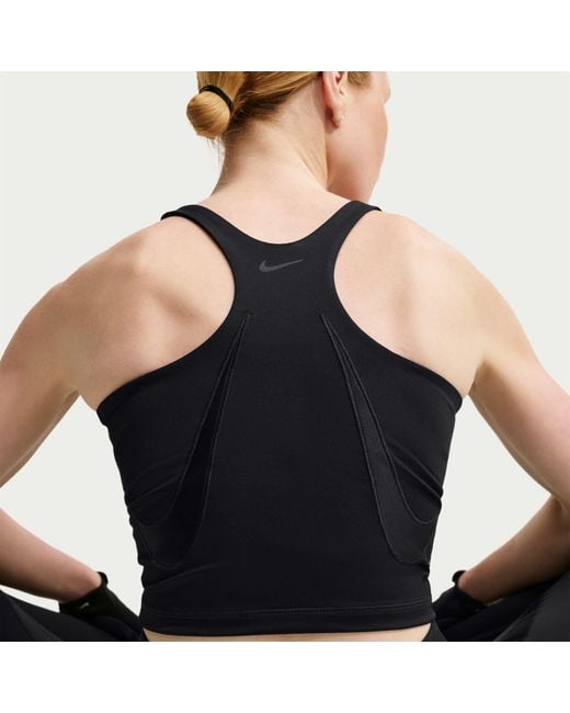 Nike Black Pro Sculpt Medium-Support Padded Sports Bra Tank Top