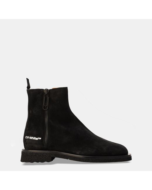 Off-White c/o Virgil Abloh Black Flat Ankle Boot for men