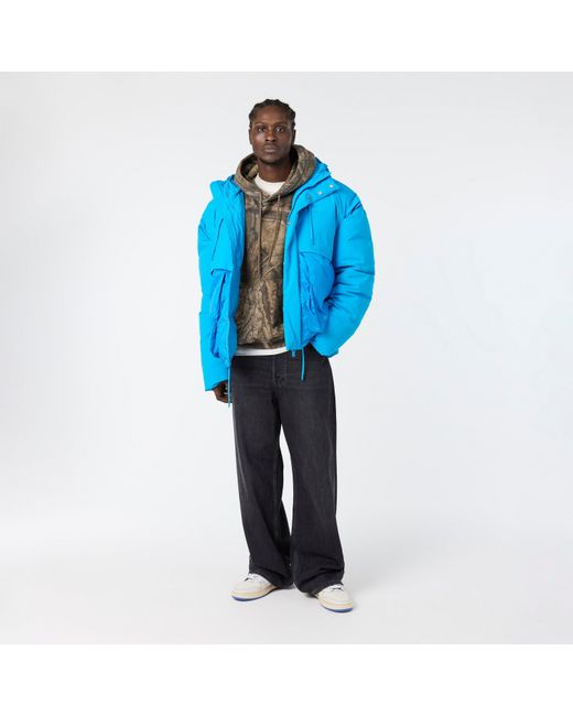 Represent Blue Medium Puffer Jacket for men