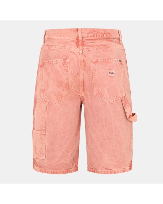 HUGO Pink Denim Shorts for men