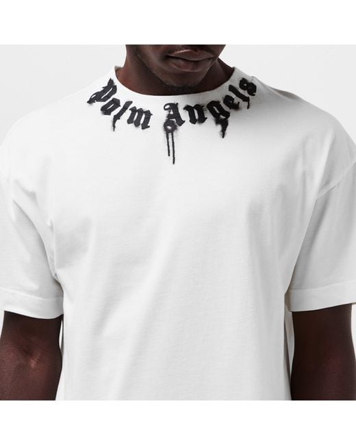 Palm Angels White Oversized T-Shirt for men