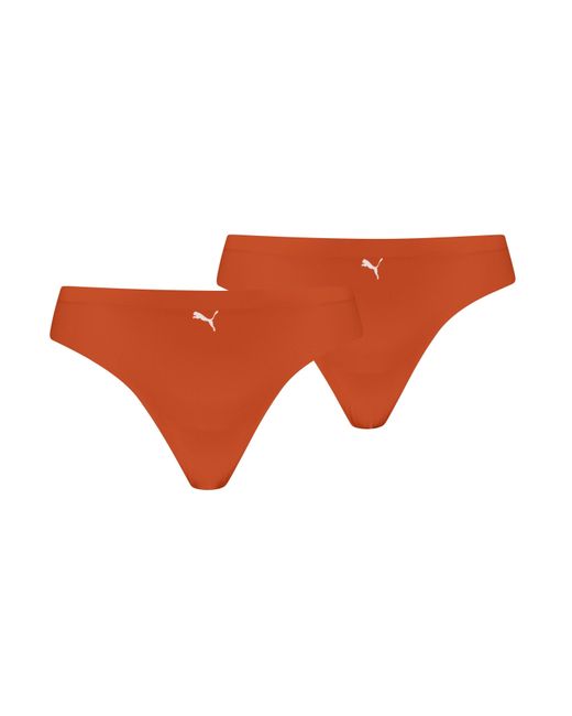 PUMA Orange Seamless String Thong Underwear