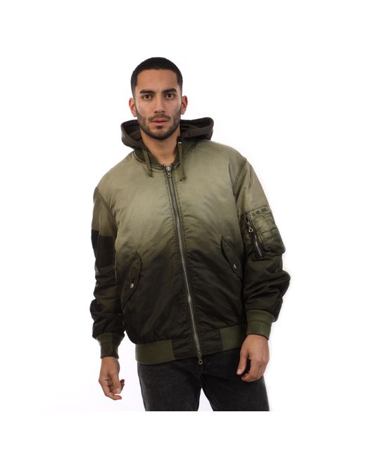 DIESEL Green Bomber Jacket for men