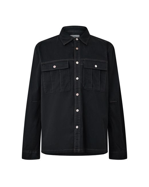 Paul Smith Black Ps Pockt Ls Shirt Sn64 for men