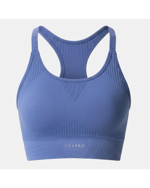 Usa Pro Blue Up Seamless Adjustable Sports Bra