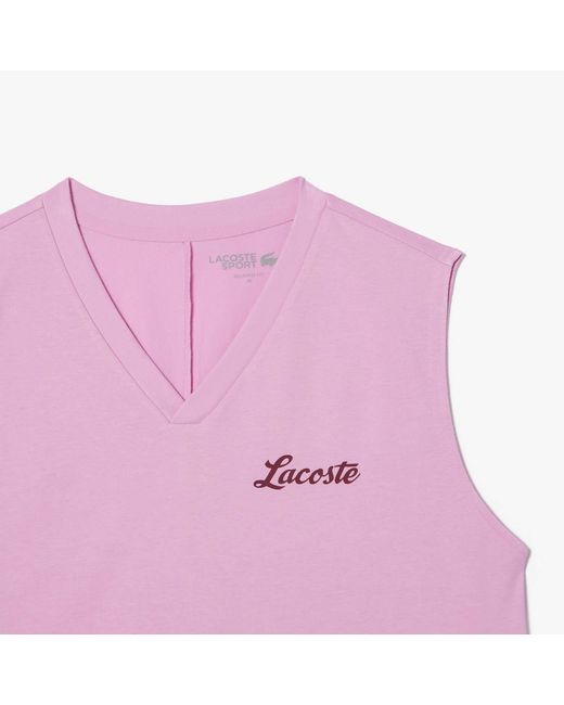 Lacoste Pink Ultra Dry Cotton Sport Crop Top