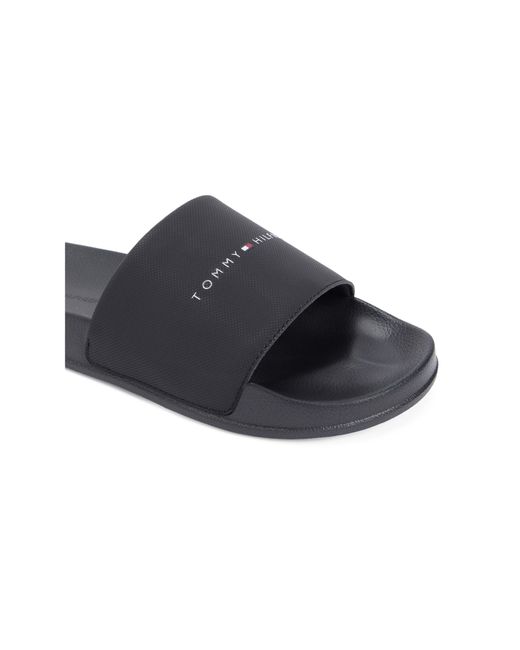 Tommy Hilfiger Blue Pool Sliders for men
