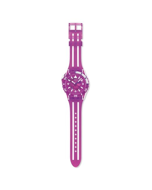 Swatch Purple Scubaqua Analogue Quartz Watch for men