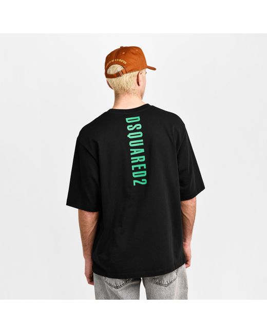 DSquared² Black Dsq Bk Logo Oversized T-Shirt for men