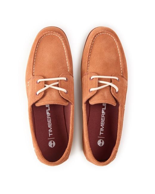 Timberland Brown Grafton Bay Lace Up Dark Boat Shoes for men
