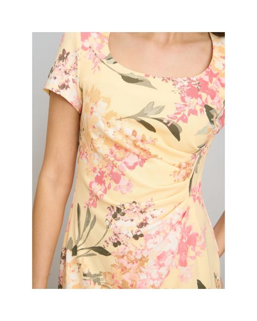Gina Bacconi Natural Trish Floral Print Dress