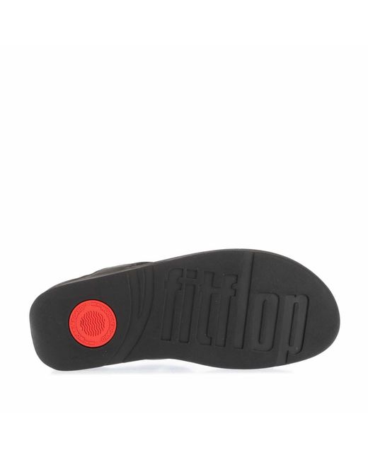 Fitflop Black Fit Flop Lulu Shimmer Toe-Post Sandals